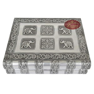 Premium Jewellery Box Box 4 Tray & 1 Roll - Antique Look Lavender Velvet